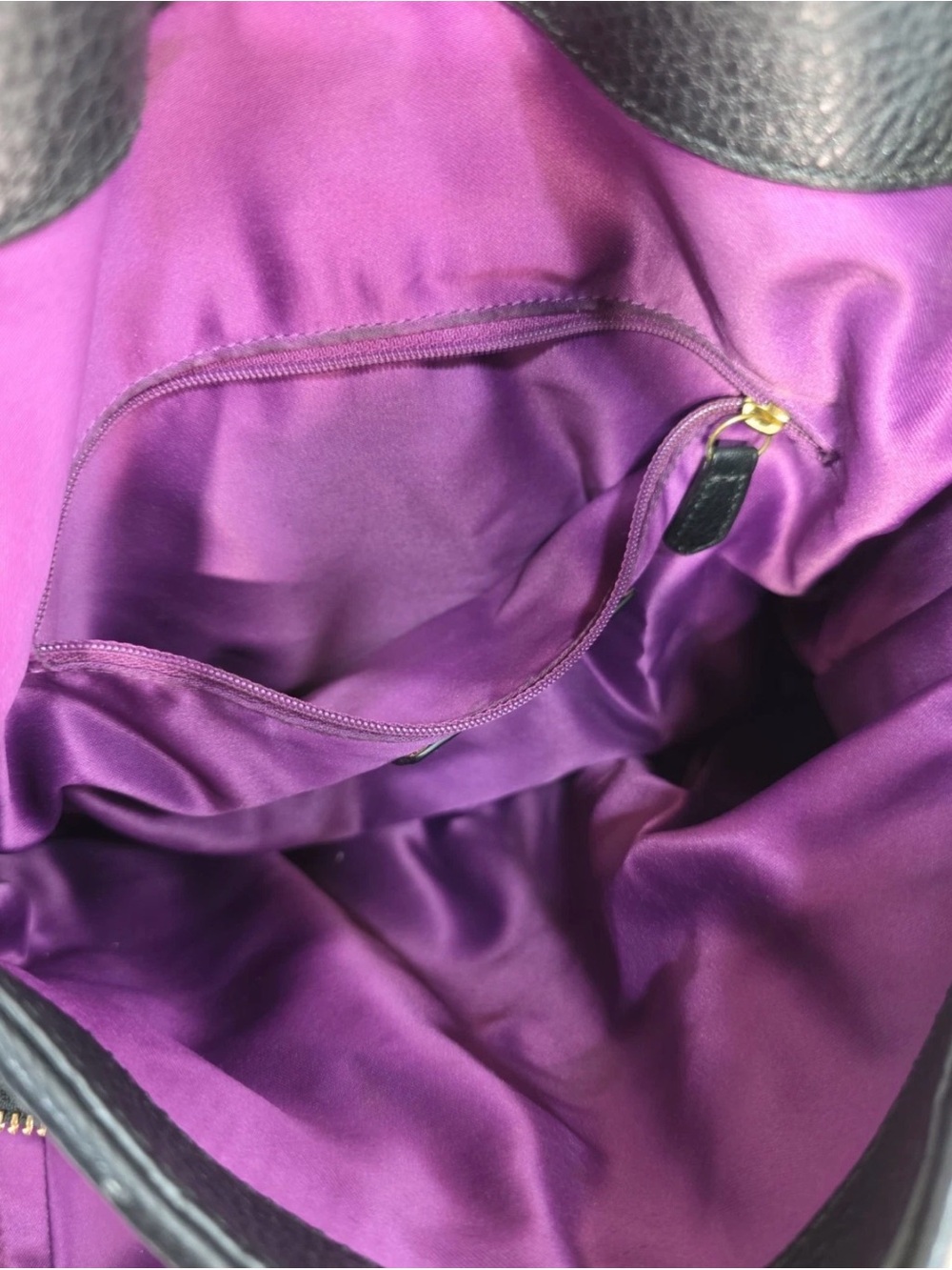 Coach Madison “Phoebe” 
Black Leather Shoulder Hobo with Gold-Tone Accents. - Picture 8 of 10